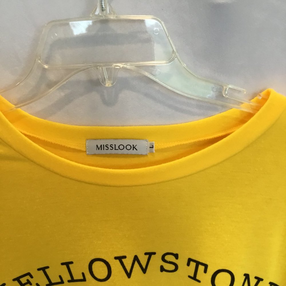 Mislook Unisex Yellowstone Dutton Ranch Brand Logo Tee Yellow Size Men's Large - Picture 5 of 10